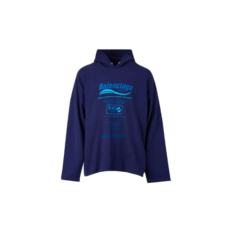 Balenciaga Dry Cleaning Logo Winter hoodie Blue - Cheap Rcj Jordan 