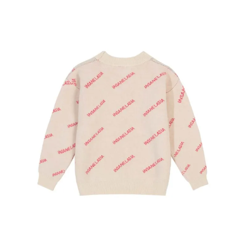 INSANE LASIA Loose Fit Knitwear Women's Rice Flour Color Blocking-1