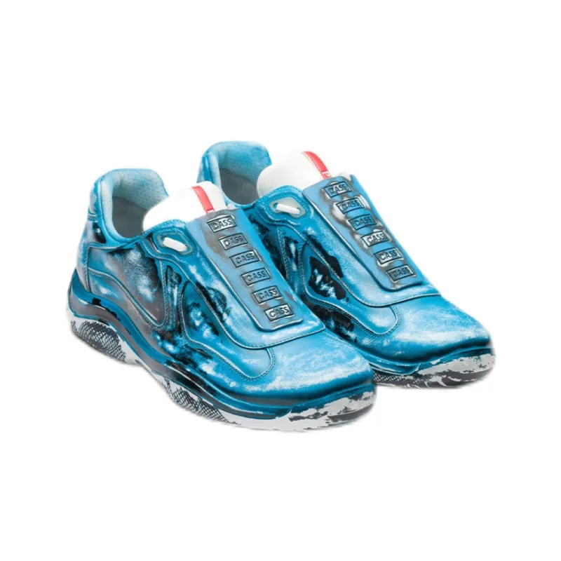 Cass x PRADA D3cay Wear-Resistant Low-Top Athletic Shoes Unisex Impact Blue-2