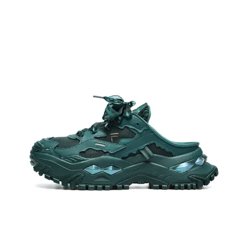 FILA FUSION BIANCO Hard Candy Wear Resistant Slip Resistant Low Top Casual Shoes Women's Forest Green