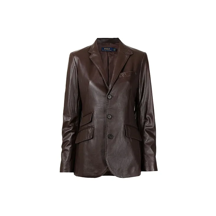 Polo Ralph Lauren FW21 Leather Jacket Women's Brown-0