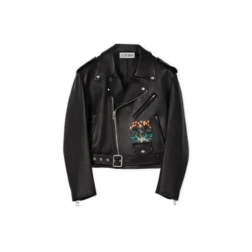 LOEWE Leather Jackets Women's Black