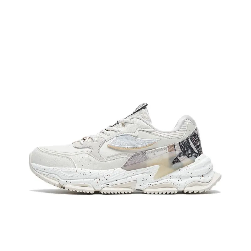 XTEP Shanhai Collection Slip Resistant, Abrasion Resistant, Lightweight Low Top Casual Shoes Women's Tea White-0