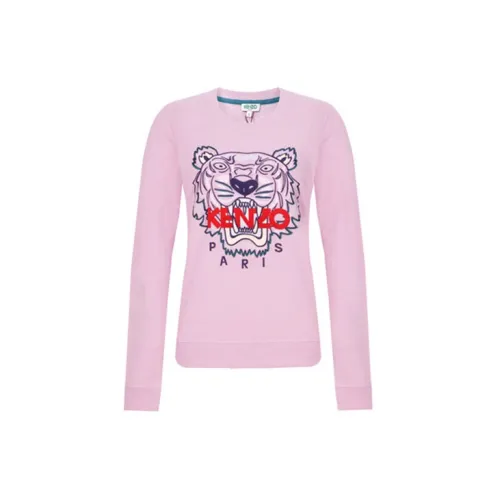 KENZO SS21 Tiger Head Printing Long Sleeve Sweatshirt Pink Wmns