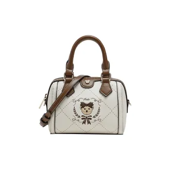 Teenie Weenie PU Leather Pillow Bag, Boston Bag, Crossbody Bag Trumpets Women's Brown
