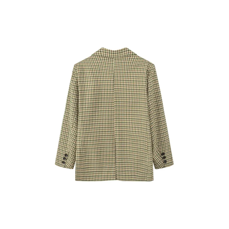CHUU Business Suits Women's Green Plaid-1