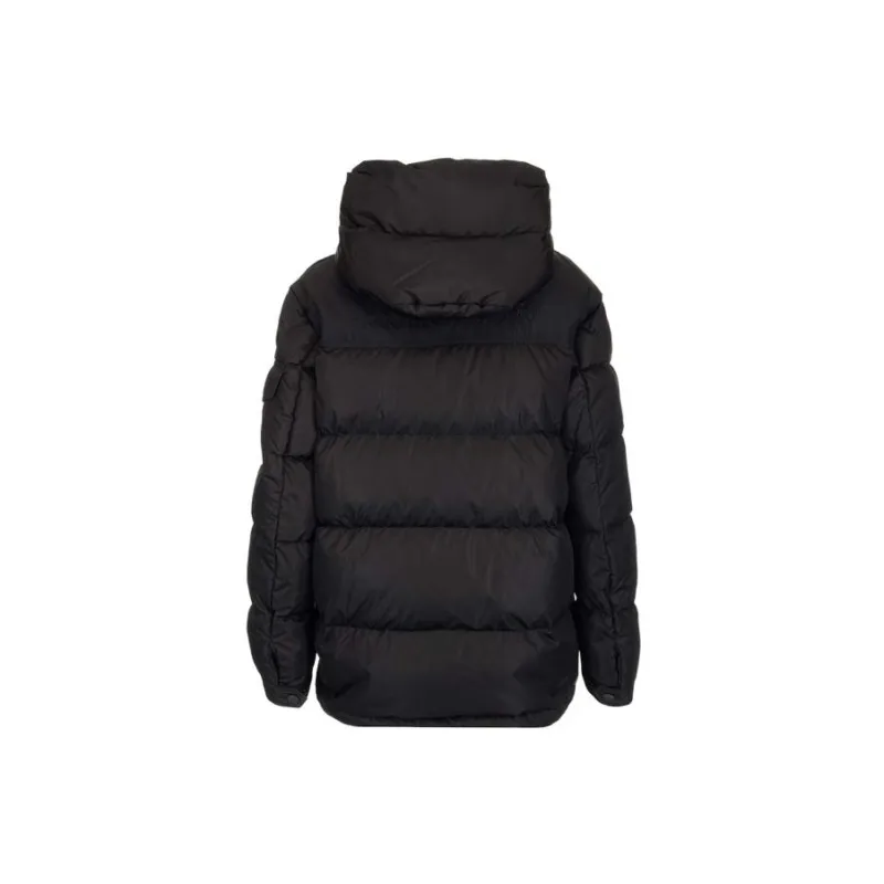 Moncler SS22 Solid Color Hooded Puffer Jacket Women's Black-1
