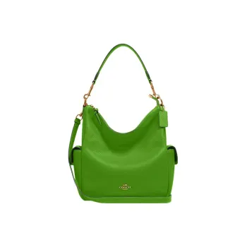 COACH Pennie Leather Bucket Bag Handbag Shoulder Bag Crossbody Bag Large Size Women's Green