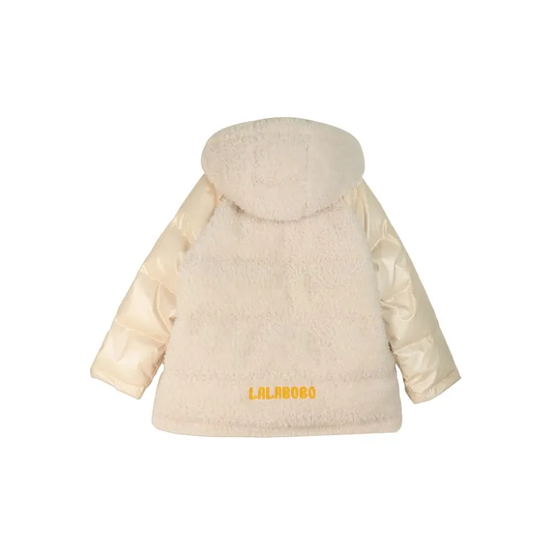 LALABOBO Animal Pattern Solid Color Hooded Loose Fit Long Down Jacket Women's-7