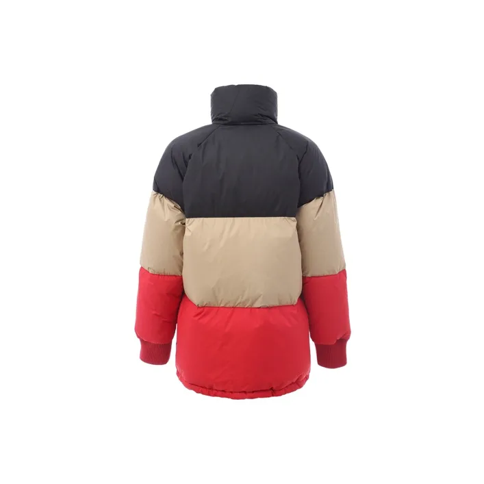 Burberry Colorblock Stand Collar Down Jacket Women's Black & Multicolor-1