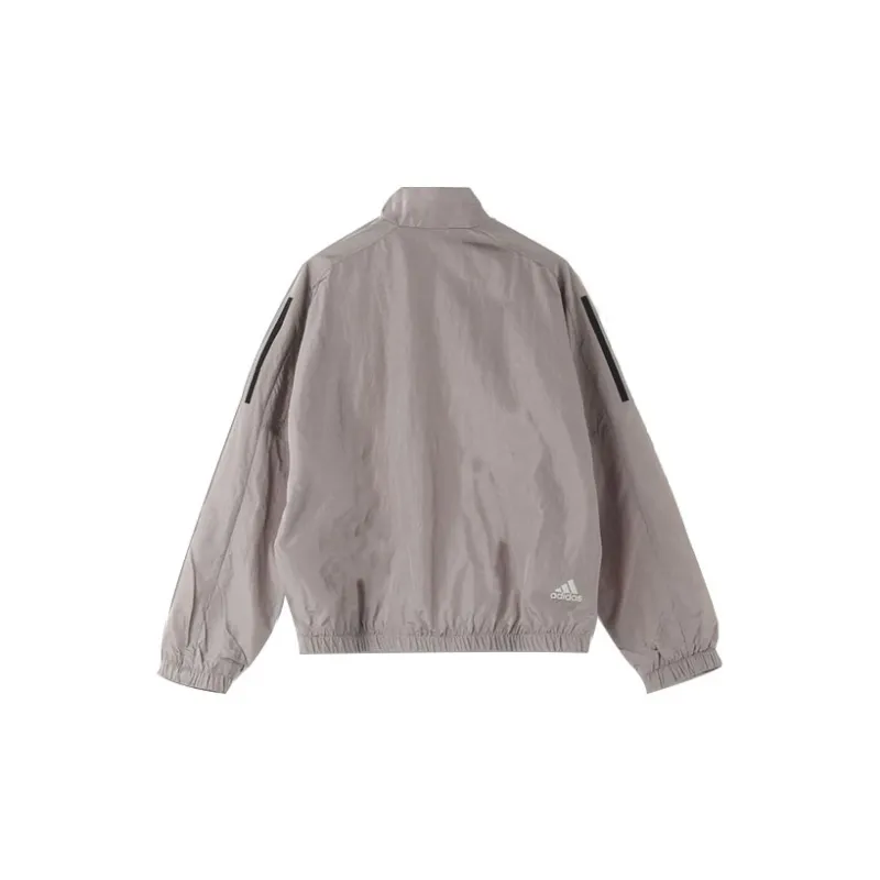 adidas Women'ss Side Stripe Casual Sport Jacket Gray-1