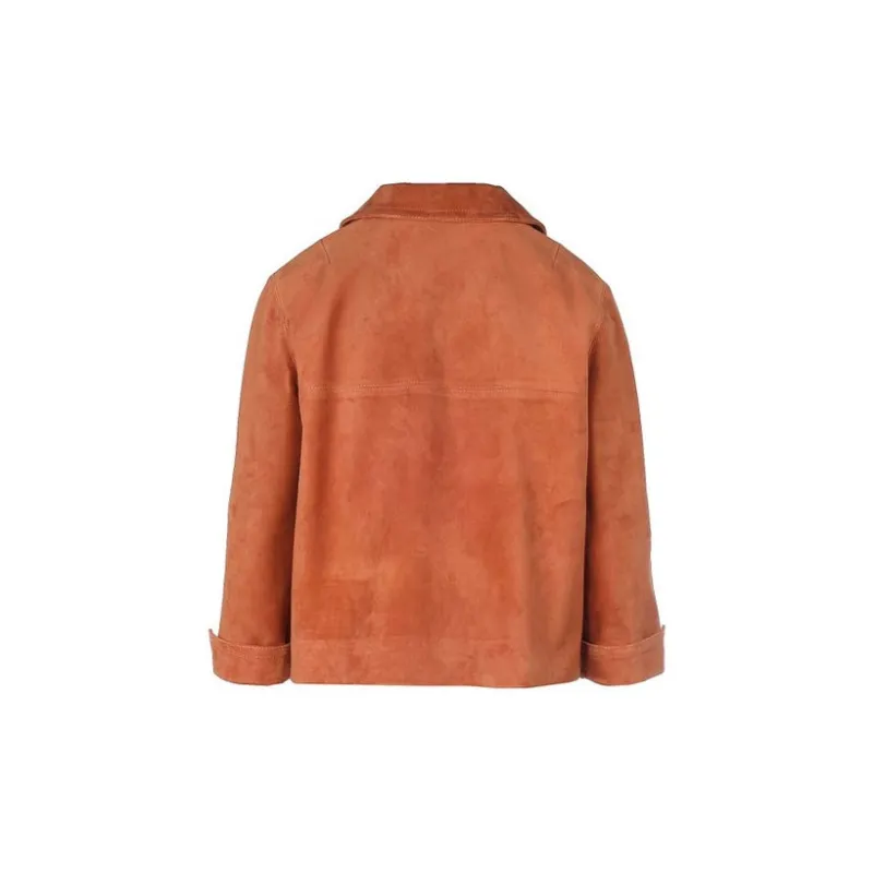PRADA Leather Jackets Women's Brown-1
