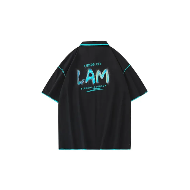 LAMLICKA Polo Shirts Unisex Black-1