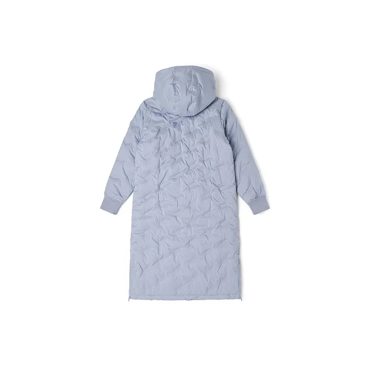 Kappa Solid Color Hooded Long Down Jacket Women's-1