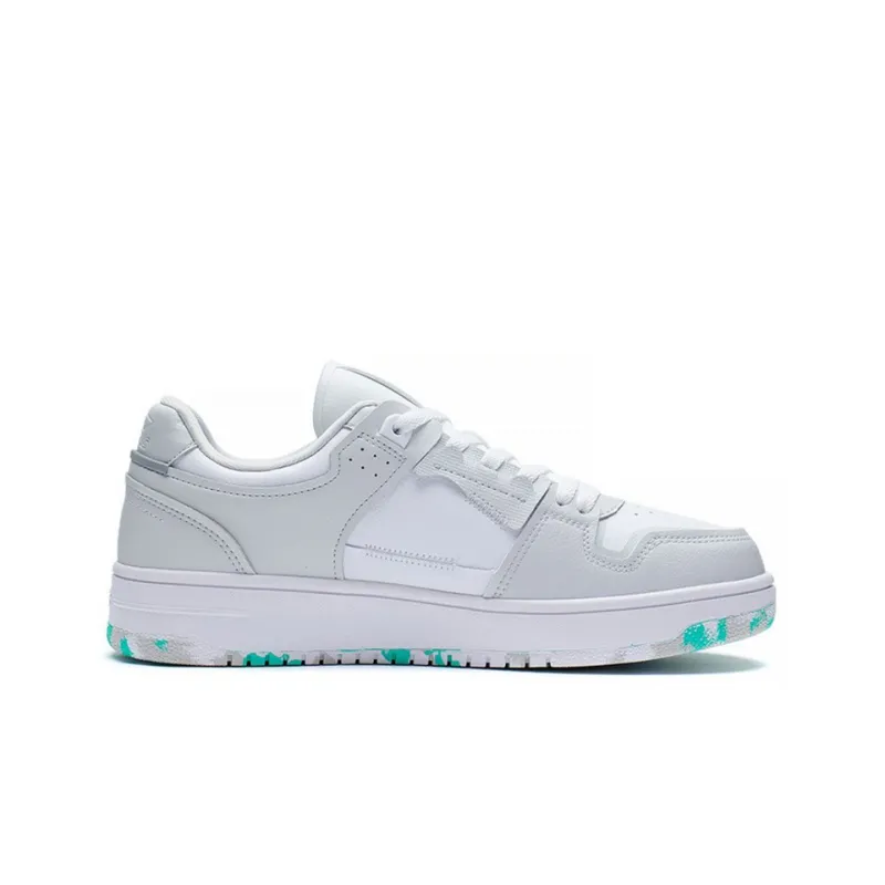 LiNing Tianji Anti-Slip And Wear-Resistant Lightweight Low-Top Skateboard Shoes Men's White Gray Green-1
