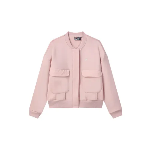 FILA Solid Color Loose Fit Coat Spring And Autumn Women's Delicate Pink