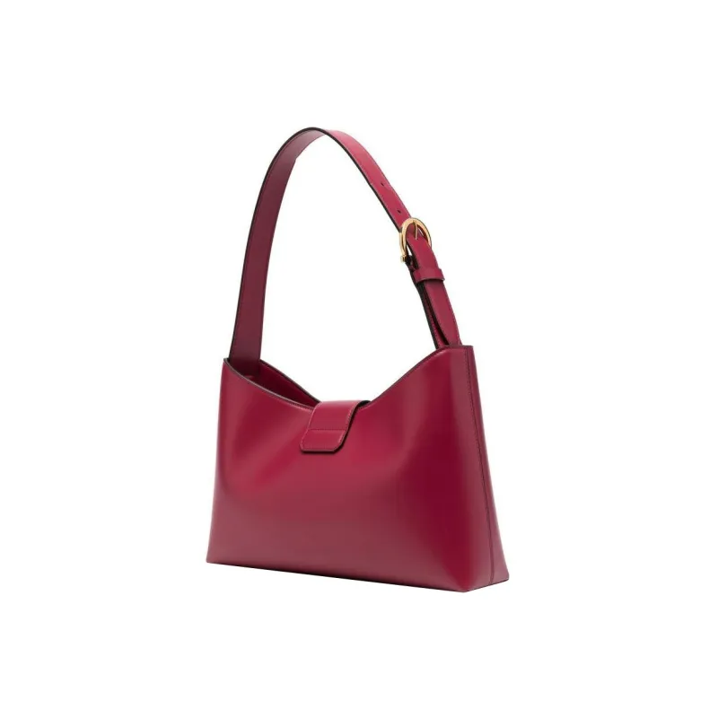 FERRAGAMO Trifolio Cow Leather Shoulder Bag, Handbag Women's Burgundy-2