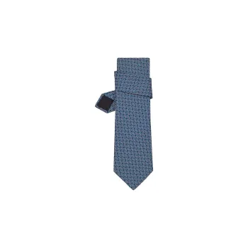HERMES Ties Men Pink/Sapphire Blue/Aquamarine Blue