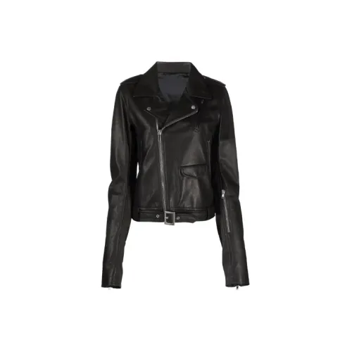 RICK OWENS Leather Jackets Women's Black