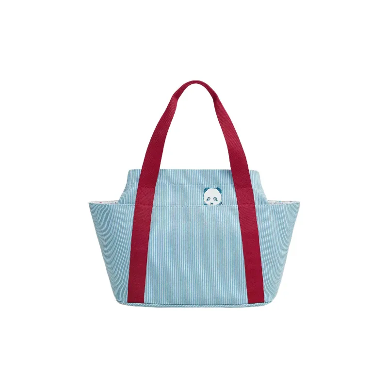 HERMES Bolide Passe passe Canvas Bag, Portable Crossbody Bag, Shoulder Bag Women's Blue Panda-0