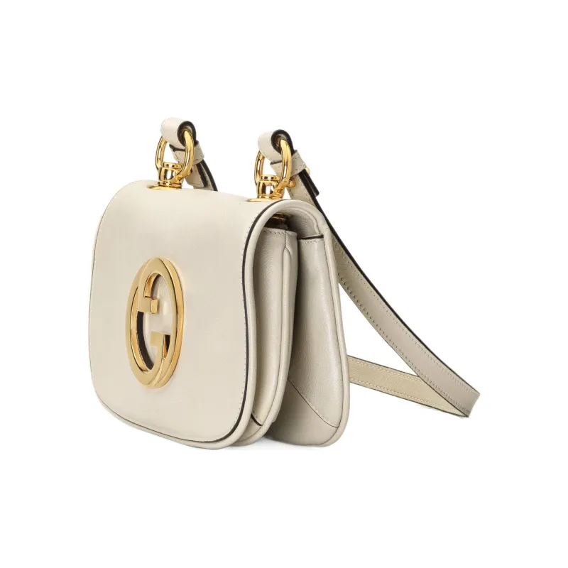 GUCCI Blondie Leather Shoulder Bag Crossbody Bag Handbag Mini Women's White-1