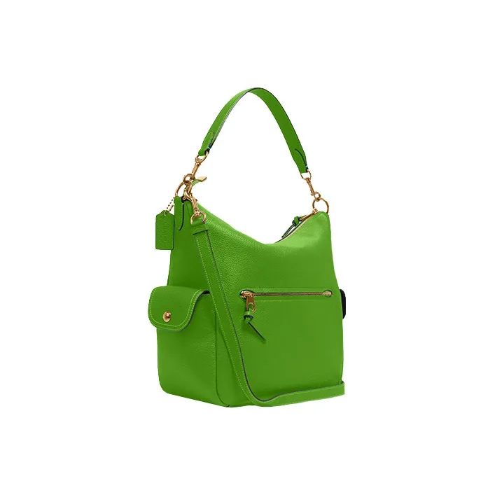 COACH Pennie Leather Bucket Bag, Handbag, Shoulder Bag, Crossbody Bag Women's Green-1