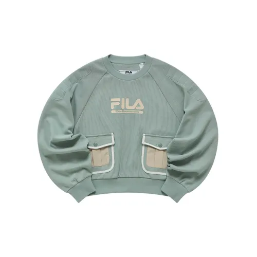 White Mountaineering X FILA FUSION FILA XWHITEMOUNTAINEERING Sweatshirts Women's Spring Tang Green