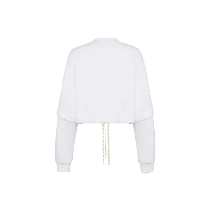 FENDI Fisheye Crop Jersey Sweatshirt 'White'-2