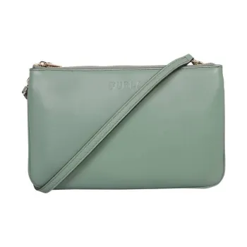 Furla Miastella Grain Leather Shoulder Bag Women's Green