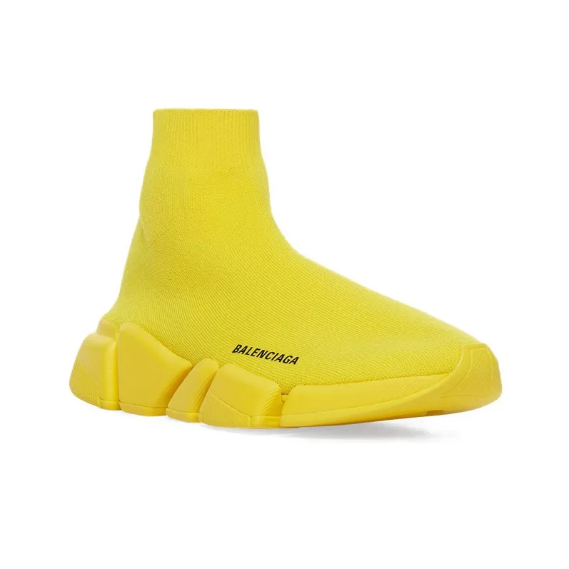 Balenciaga Speed 2.0 Monochrome Recycled Knit Yellow-1