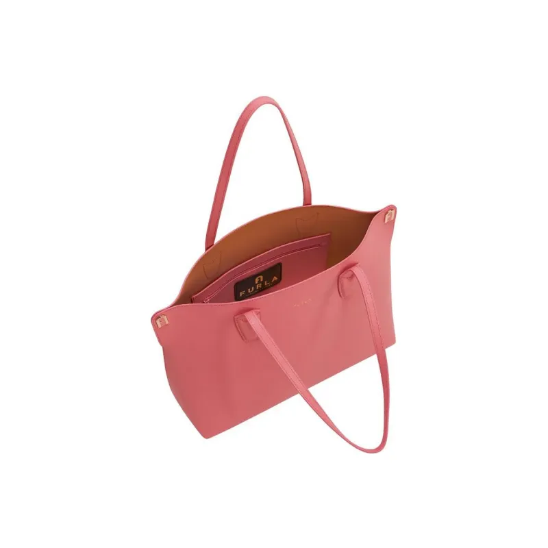 Furla Paradiso Cow Leather Totes Handbag Shoulder Bag Large Size Women's Pink-2