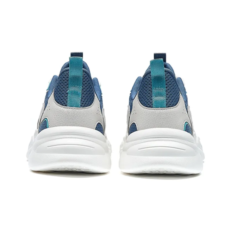 XTEP Anti Slip Wear Resistant Low Top Sports Casual Shoes Men's White Gray Blue-2