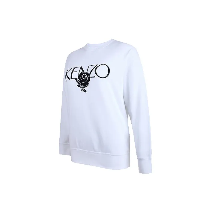 KENZO Letter Logo Sweatshirts Women's White-2