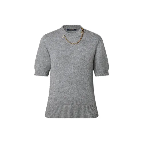 LOUIS VUITTON New Quarterly Products Of LV Cashmere Sweaters Women's Gray