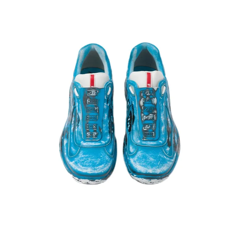 Cass x PRADA D3cay Wear-Resistant Low-Top Athletic Shoes Unisex Impact Blue-3
