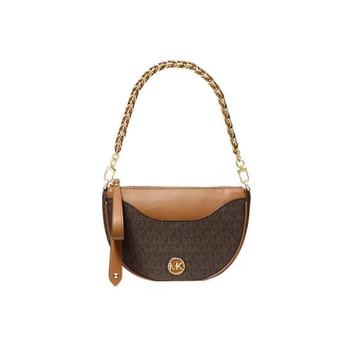 MICHAEL KORS Dover Cow Leather Chain leather bag Shoulder leather bag Women's Dark Brown Oak Fruit Brown