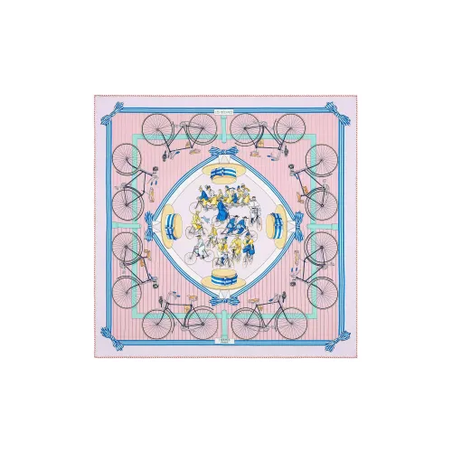 HERMES Silk Scarves Women's Pink