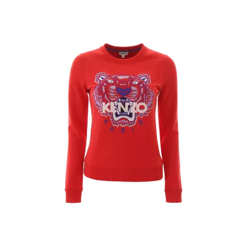 KENZO Embroidery Sweatshirt Red Wmns
