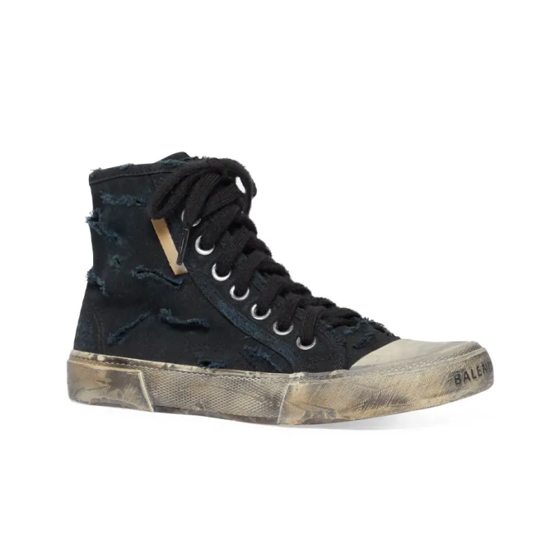 Balenciaga Paris High Top Destroyed Black White-1
