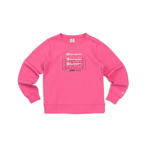 Champion Crew Neck Loose Fit Regular Sweatshirt Winter Women's Rose Red