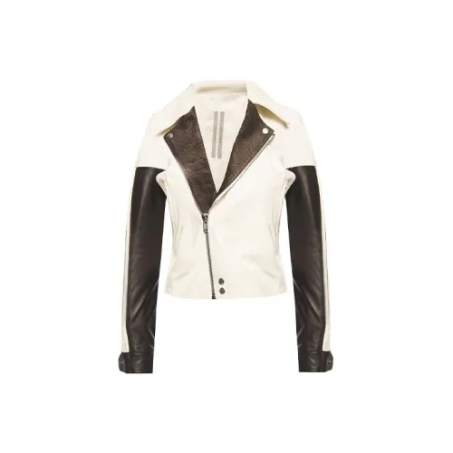 RICK OWENS Leather Jackets Women's White