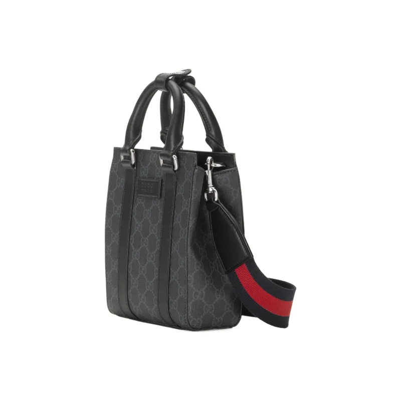 GUCCI Coated Canvas With Leather Tote Bag Shopping Bag Handbag Shoulder Bag Crossbody Bag Mini Men's Black-1