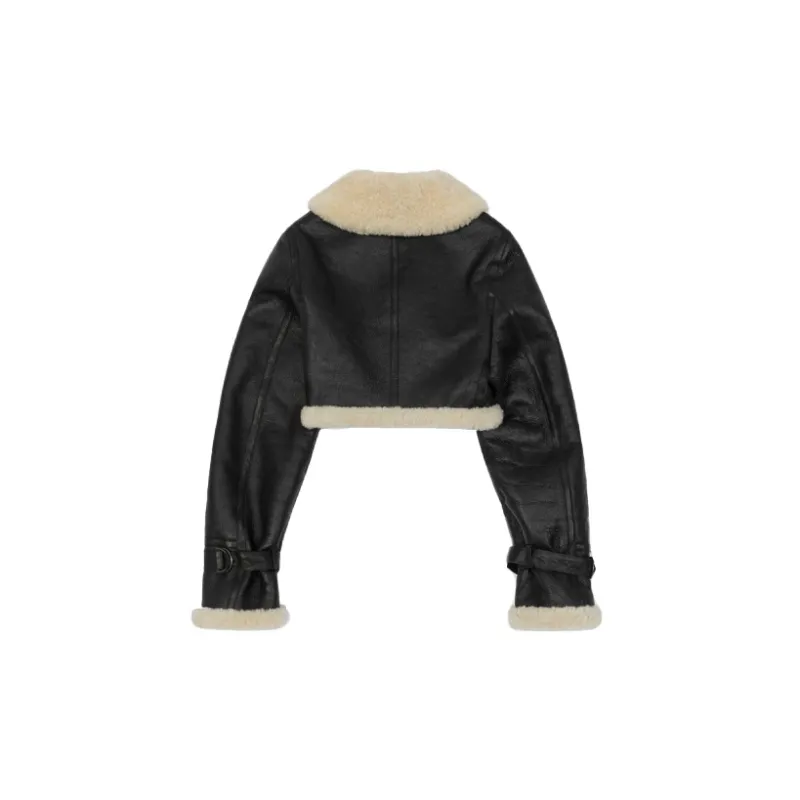 KENZO Leather Jackets Women's Black-1