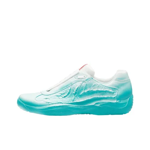 Cass x PRADA Att4ck Wear-Resistant Low-Top Athletic Shoes Unisex Turquoise