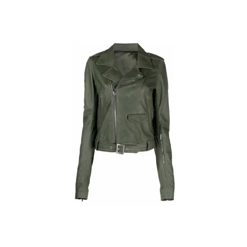 RICK OWENS Leather Jackets Women's Green