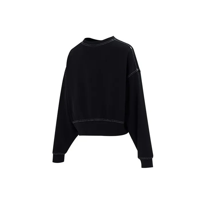 Nike Sportswear Swoosh Oversized Women's Fleece Crew-Neck Top Black-1