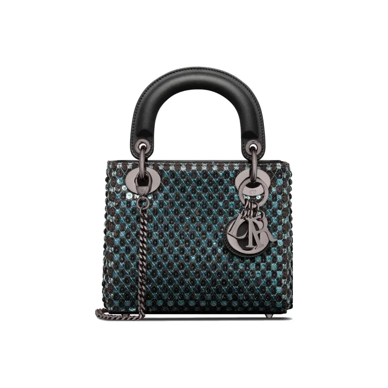 DIOR Lady Dior Cow Leather Dior Bag Handbag Shoulder Bag Crossbody Bag Mini Women's Sky Blue-0