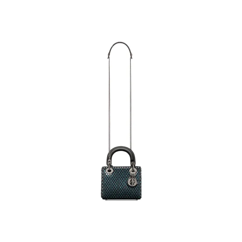 DIOR Lady Dior Cow Leather Dior Bag Handbag Shoulder Bag Crossbody Bag Mini Women's Sky Blue-3