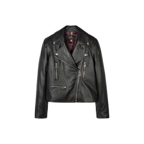 Paul Smith Leather Jackets Women's Black