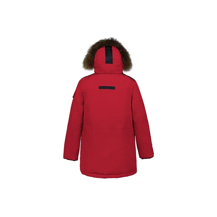 Discovery Expedition Solid Color Hooded Thickened Mid Length Down Jacket Women's-3